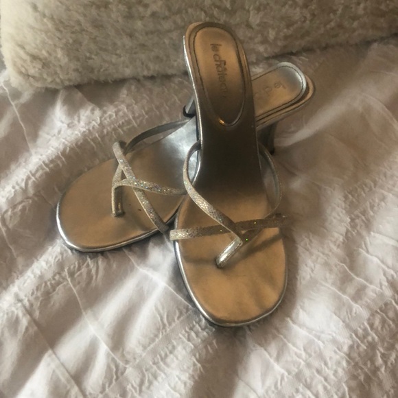 Silver small heel dressy shoe - Picture 1 of 4